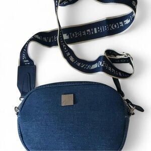 Joseph Ribkoff Denim Belt or Crossbody Purse with Logo and Adjustable Strap